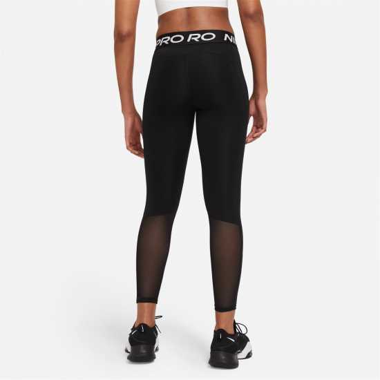 Nike Pro Women's Mid-Rise Mesh-Panelled Leggings Черно 