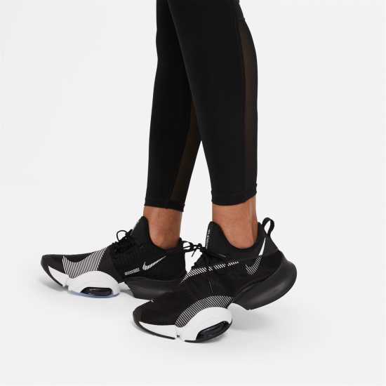 Nike Pro Women's Mid-Rise Mesh-Panelled Leggings Черно 