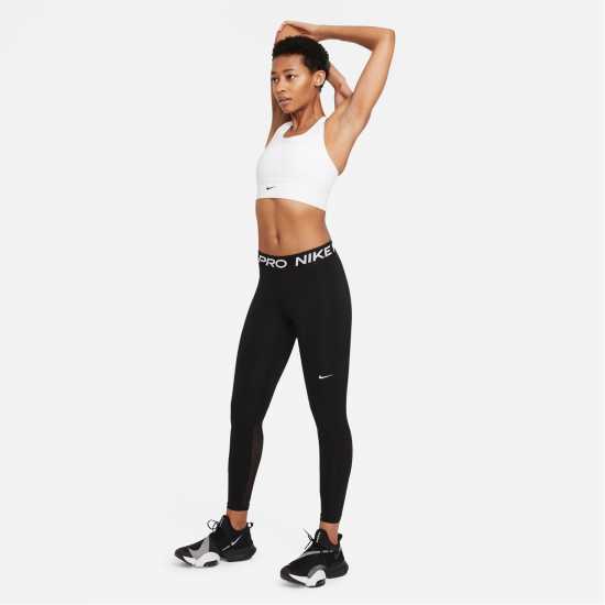 Nike Pro Women's Mid-Rise Mesh-Panelled Leggings Black Дамски клинове за фитнес