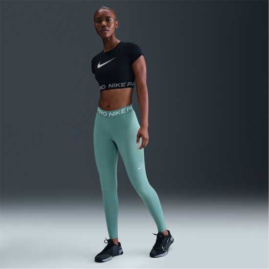 Nike Pro Women's Mid-Rise Mesh-Panelled Leggings Cannon/White Дамски дрехи за фитнес