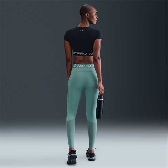 Nike Pro Women's Mid-Rise Mesh-Panelled Leggings Cannon/White Дамски дрехи за фитнес