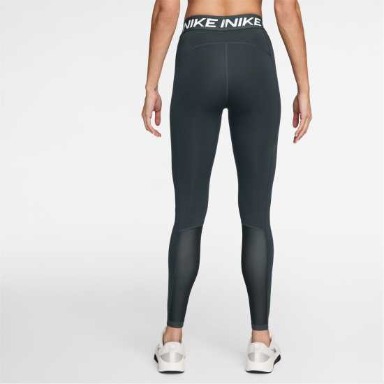 Дамски дрехи за фитнес Nike Pro Women's Mid-Rise Mesh-Panelled Leggings SEAWEED/WHITE Nike Pro Women's Mid-Rise Mesh-Panelled Leggings SEAWEED/WHITE Дамски дрехи за фитнес