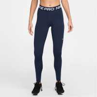 Nike Pro Women's Mid-Rise Mesh-Panelled Leggings Midnight Navy Дамски дрехи за фитнес