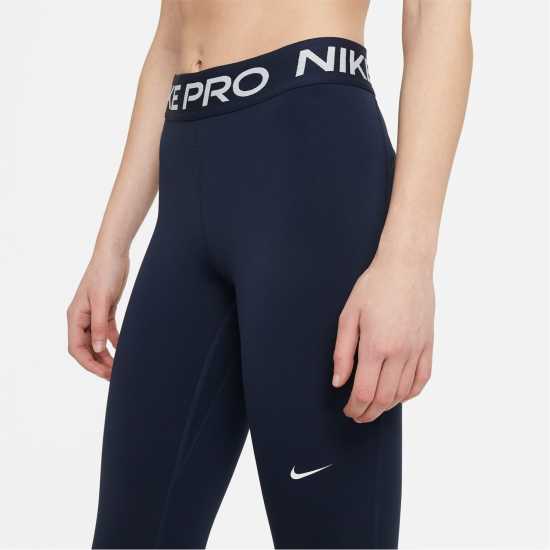 Дамски дрехи за фитнес Nike Pro Women's Mid-Rise Mesh-Panelled Leggings Обсидиан/ Бяло Nike Pro Women's Mid-Rise Mesh-Panelled Leggings Обсидиан/ Бяло Дамски дрехи за фитнес