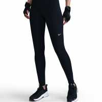 Nike Pro Women's Mid-Rise Mesh-Panelled Leggings Черно/Розово Дамски дрехи за фитнес