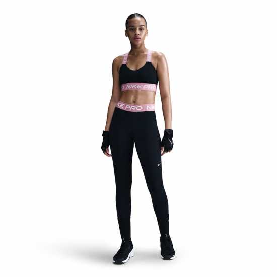 Дамски дрехи за фитнес Nike Pro Women's Mid-Rise Mesh-Panelled Leggings Черно/Розово Nike Pro Women's Mid-Rise Mesh-Panelled Leggings Черно/Розово Дамски дрехи за фитнес