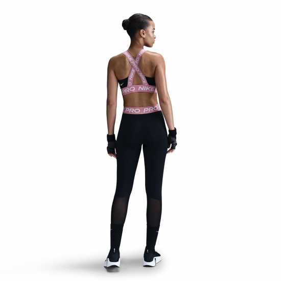 Дамски дрехи за фитнес Nike Pro Women's Mid-Rise Mesh-Panelled Leggings Черно/Розово Nike Pro Women's Mid-Rise Mesh-Panelled Leggings Черно/Розово Дамски дрехи за фитнес