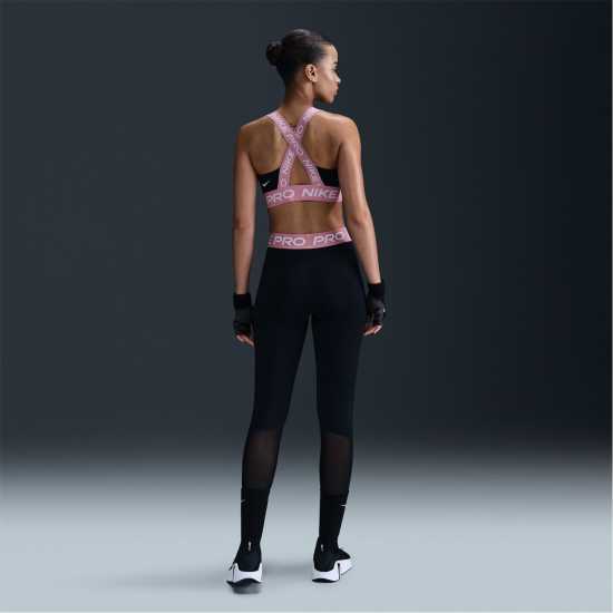 Дамски дрехи за фитнес Nike Pro Women's Mid-Rise Mesh-Panelled Leggings Черно/Розово Nike Pro Women's Mid-Rise Mesh-Panelled Leggings Черно/Розово Дамски дрехи за фитнес