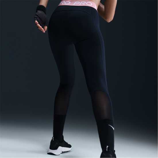 Дамски дрехи за фитнес Nike Pro Women's Mid-Rise Mesh-Panelled Leggings Черно/Розово Nike Pro Women's Mid-Rise Mesh-Panelled Leggings Черно/Розово Дамски дрехи за фитнес