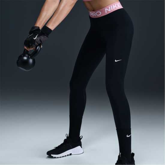 Дамски дрехи за фитнес Nike Pro Women's Mid-Rise Mesh-Panelled Leggings Черно/Розово Nike Pro Women's Mid-Rise Mesh-Panelled Leggings Черно/Розово Дамски дрехи за фитнес