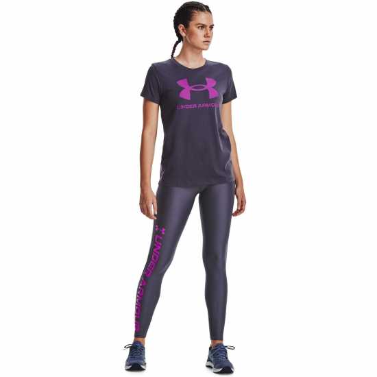 Under Armour Branded Fitness Leggings Womens Tempered Steel Дамски клинове за фитнес