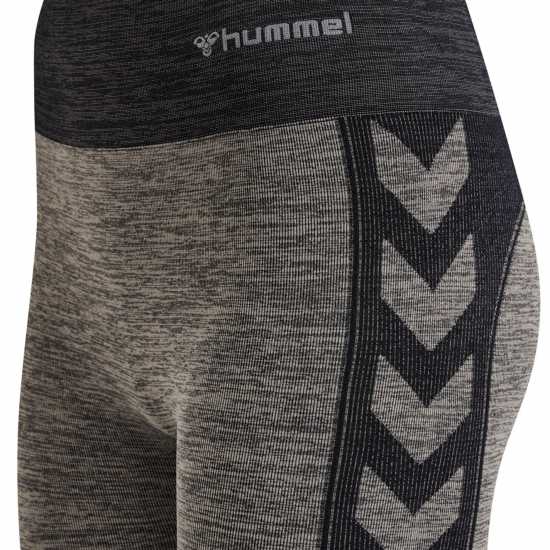 Hummel Mid Waist Tights Gray/Black Дамски клинове за фитнес