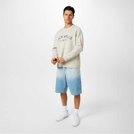 Блуза С Обло Деколте Jack Wills Mens Jw Logo Crew Neck Jumper  
