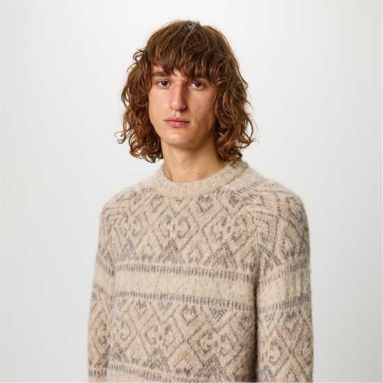Мъжки пуловери и жилетки Jack Wills Tonal Jacquard Crew Sweater Jack Wills Tonal Jacquard Crew Sweater Мъжки пуловери и жилетки