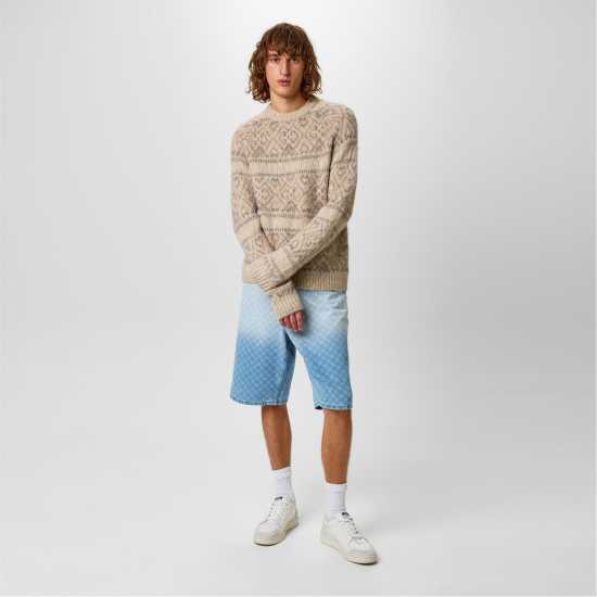 Мъжки пуловери и жилетки Jack Wills Tonal Jacquard Crew Sweater Jack Wills Tonal Jacquard Crew Sweater Мъжки пуловери и жилетки