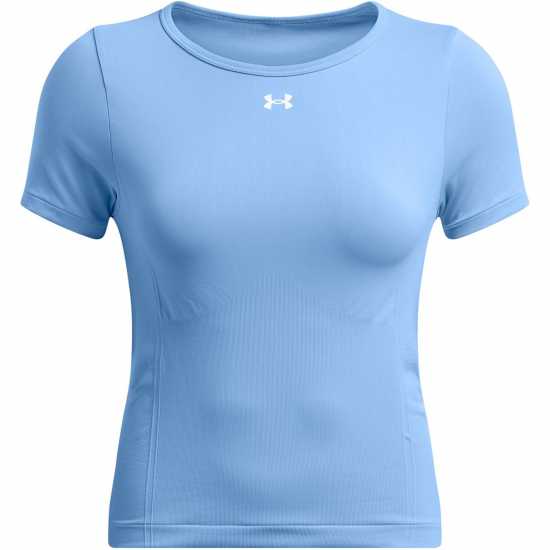 Under Armour Women's Vanish Seamless Short-Sleeve Performance Gym Top Синьо Under Armour Women's Vanish Seamless Short-Sleeve Performance Gym Top Синьо