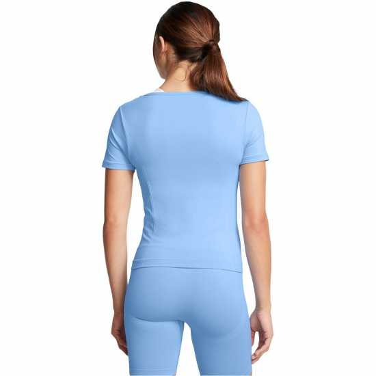 Under Armour Women's Vanish Seamless Short-Sleeve Performance Gym Top Синьо Under Armour Women's Vanish Seamless Short-Sleeve Performance Gym Top Синьо