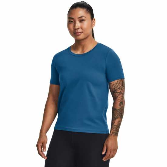 Under Armour Meridian T-Shirt Womens Синьо Дамски дрехи за бягане
