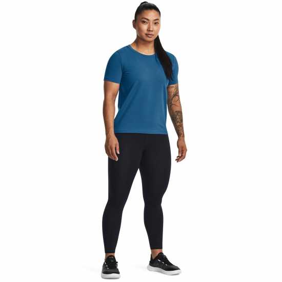 Under Armour Meridian T-Shirt Womens Синьо Дамски дрехи за бягане