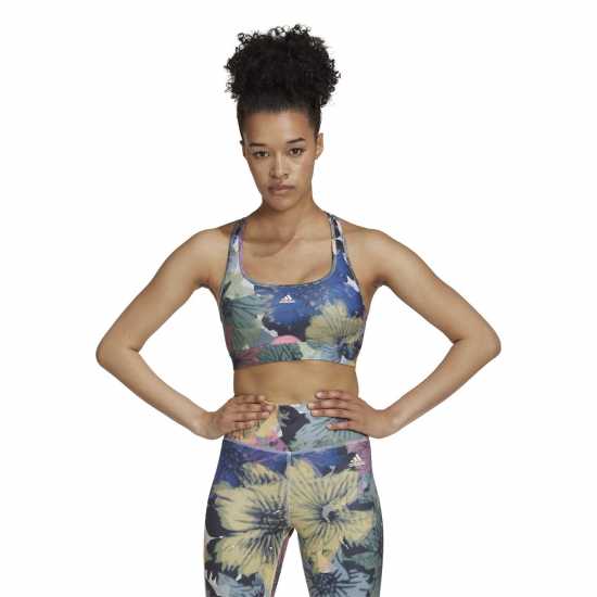 Adidas Powerreact Training Medium-Support Allover Print Bra  Ld99  Спортни сутиени