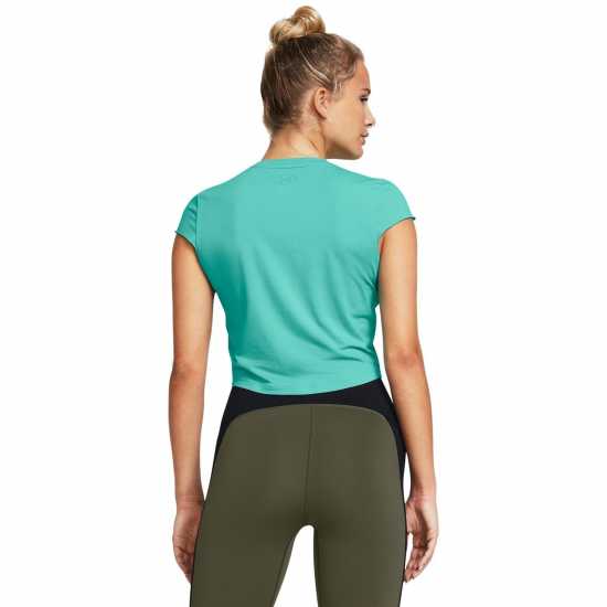 Under Armour Project Rock Night Shift Cap T-Shirt Womens Зелено Дамски дрехи за бягане