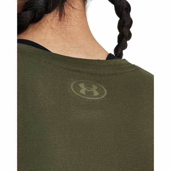 Under Armour Project Rock Night Shift Cap T-Shirt Womens Green Дамски дрехи за бягане