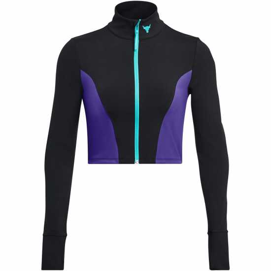 Under Armour Дамско Яке Project Rock Cropped Gym Jacket Womens Black Дамски горнища с цип