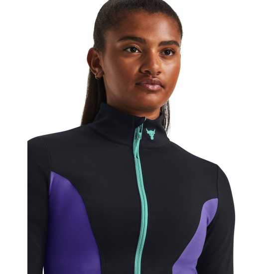 Under Armour Дамско Яке Project Rock Cropped Gym Jacket Womens Black Дамски горнища с цип