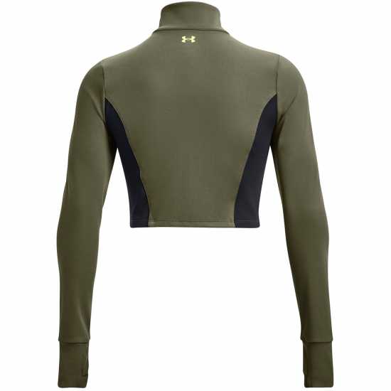 Under Armour Дамско Яке Project Rock Cropped Gym Jacket Womens Зелено Дамски горнища с цип