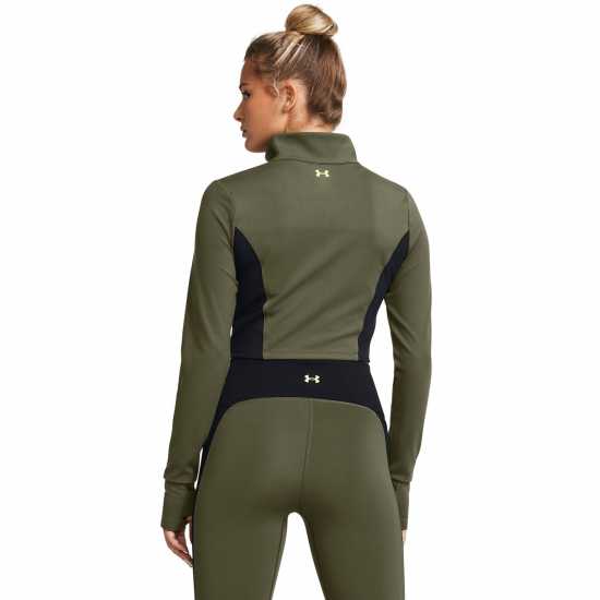 Under Armour Дамско Яке Project Rock Cropped Gym Jacket Womens Зелено Дамски горнища с цип