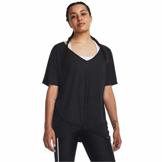 Under Armour Armour Pjt Rck Completer Deep V T Gym Top Womens Black Дамски дрехи за бягане