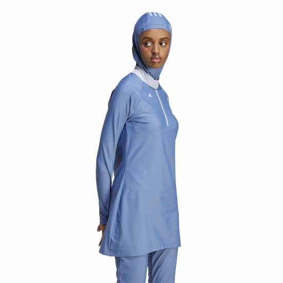 Adidas 3 Stripes Long Sleeve Swim Top Womens  