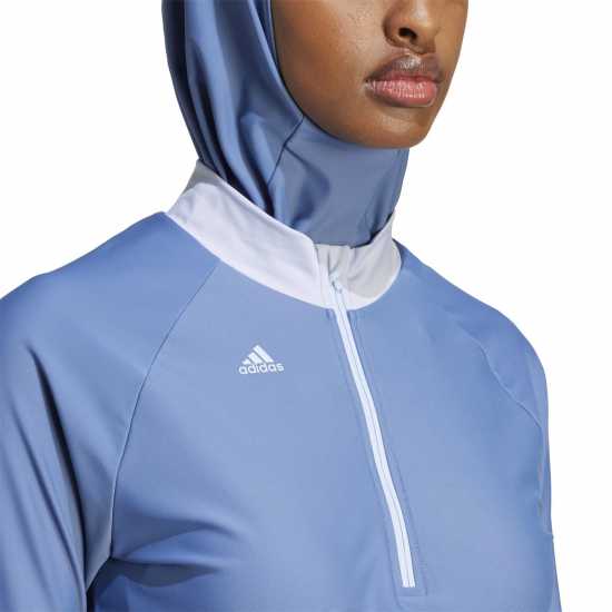 Adidas 3 Stripes Long Sleeve Swim Top Womens  