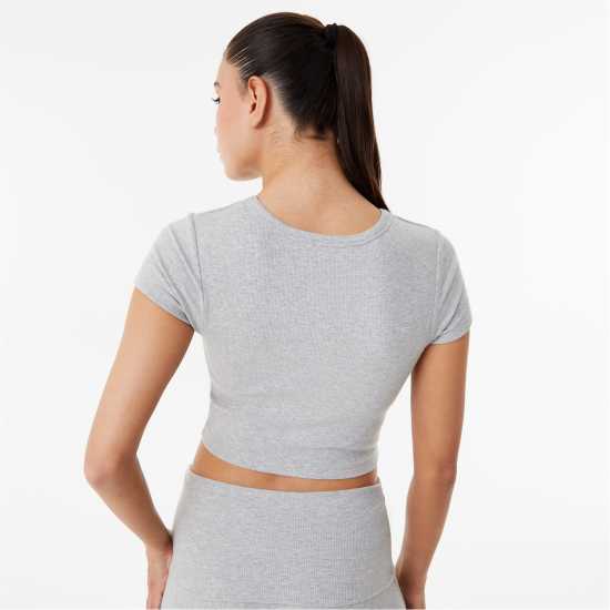 Usa Pro X Sophie Habboo Built In Bra Baby Tee Сиво Дамски дрехи за бягане