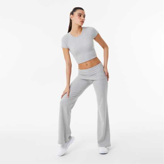 Usa Pro X Sophie Habboo Built In Bra Baby Tee Сиво Дамски дрехи за бягане