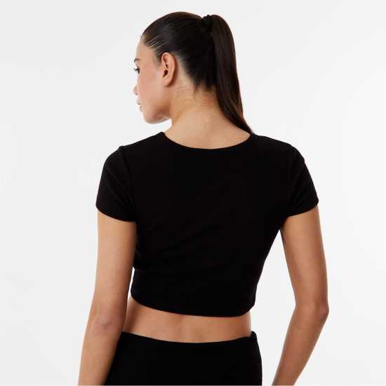 Usa Pro X Sophie Habboo Built In Bra Baby Tee Черно Дамски дрехи за бягане