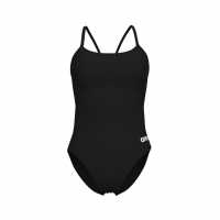 Womens Solid Lace Back Swimsuit  