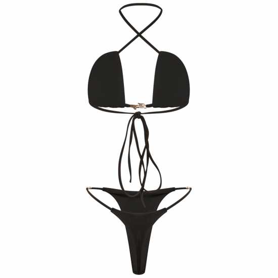 Дамски бански Honeyz Bikini Set Womens Черно Honeyz Bikini Set Womens Черно Дамски бански