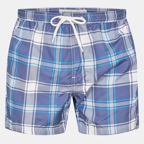 Brave Soul Print Swim Short Синьо/Бяло 