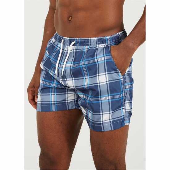 Brave Soul Print Swim Short Синьо/Бяло 