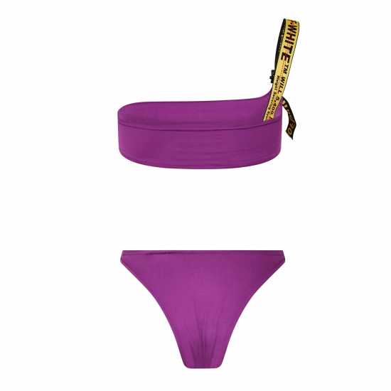 Off White Logo Band Asymmetric Bikini  Дамски бански