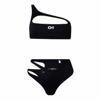 Off White Cut Out Bikini Set Черно/Бяло Дамски бански