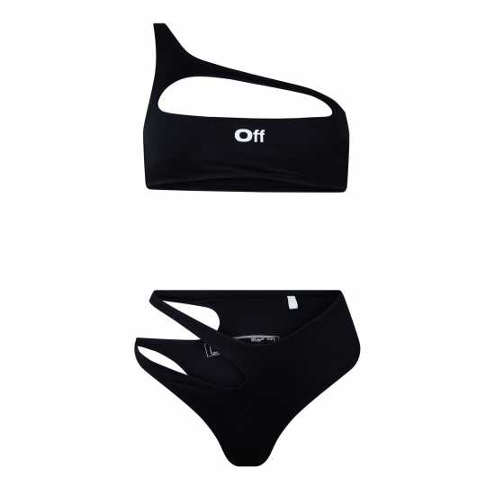 Off White Cut Out Bikini Set Черно/Бяло Дамски бански