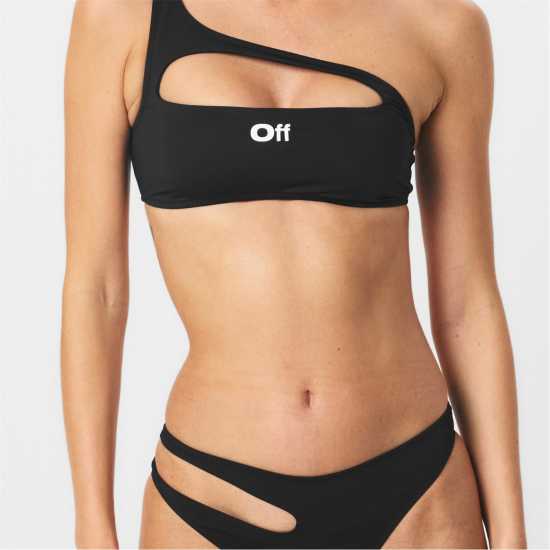 Off White Cut Out Bikini Set Черно/Бяло Дамски бански