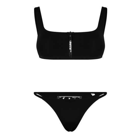 Off White Zip Detail Bikini  Дамски бански
