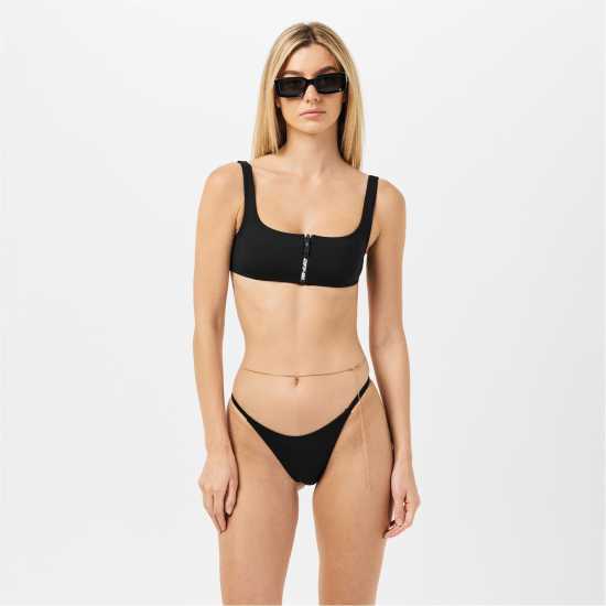 Off White Zip Detail Bikini  Дамски бански
