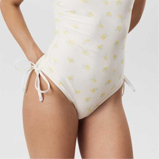 Бикини танкини шорти Jack Wills Ruched Swimsuit Ld52 Лимон Печат Jack Wills Ruched Swimsuit Ld52 Лимон Печат Бикини танкини шорти
