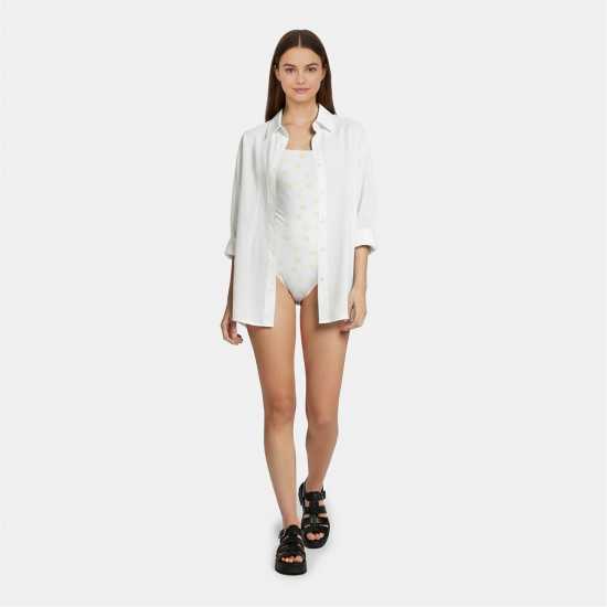 Jack Wills Women's Jw Ruched Balconette Swimsuit Лимон Печат 