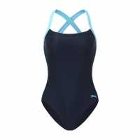 Slazenger Wide Tie Back Suit Womens Navy 