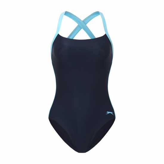 Slazenger Wide Tie Back Suit Womens Navy 